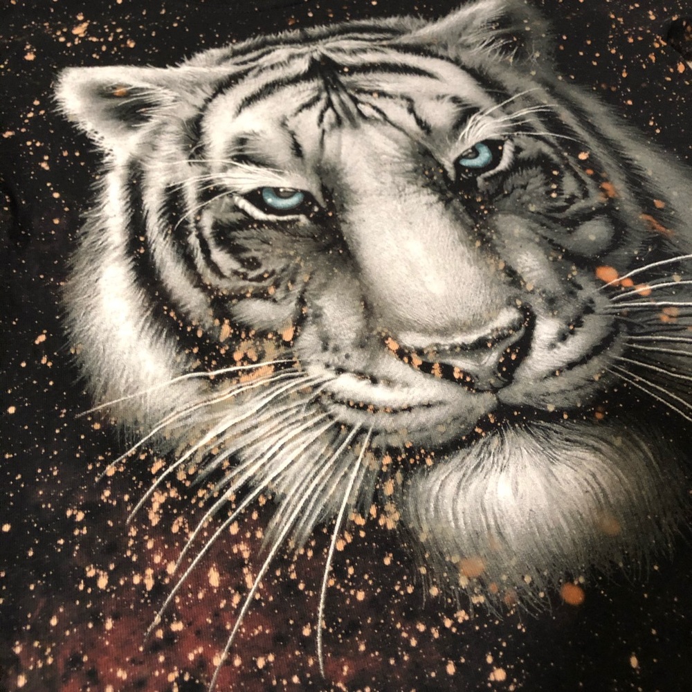 Galaxy tie dye tiger shirt, vintage look